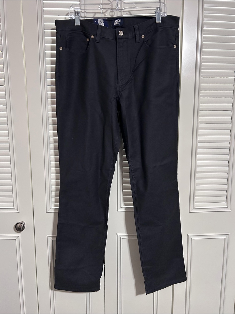 Lands' End Knit Twill 5 Pocket Pants 34x32 Dark Grey
